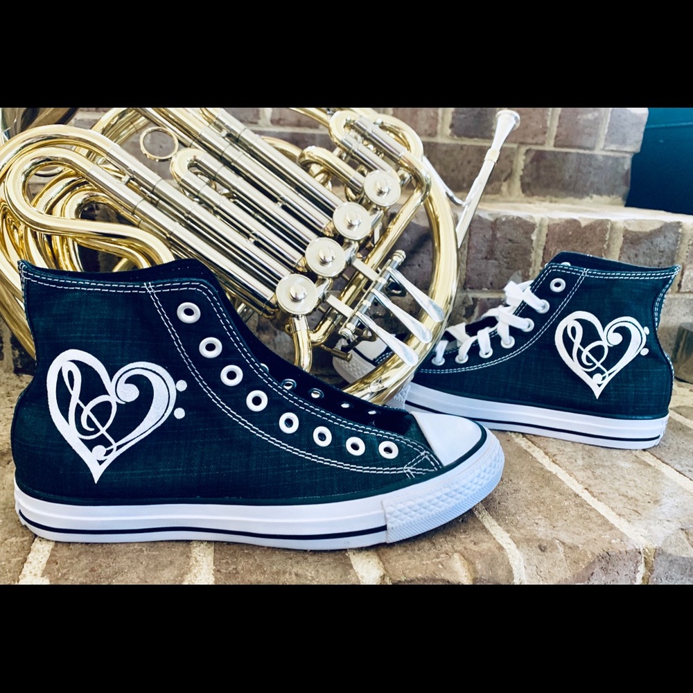 Converse All Star High Top Musical Note Shoes